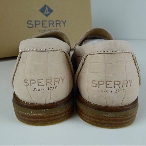 Sperry Penny Loafer Croc Embossed Leather Shoes - Picture 8 of 9